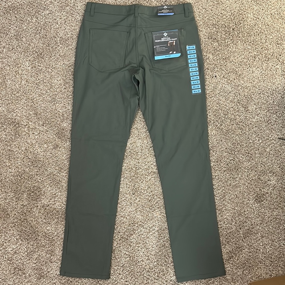 New - Member’s Mark Men’s Slim Fit Benton Performance Pant - Olive - 32x32